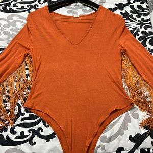 Fringe Top Bodysuit Size L